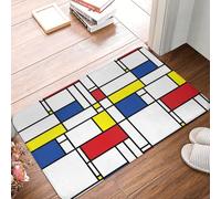 OOAHJEID Paillassons pour entrée Tapis De Salle De Bain Mondrian Minimaliste De Stijl paillasson d'art Moderne pour Cuisine Porte d'entrée décoration De la Maison