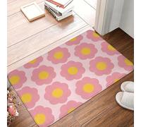 OOAXBEED 1 paillasson Rose à Fleurs « Je suis là Juste pour Le Dessert et la Bonne Humeur », idéal pour la décoration intérieure, Lavable en Machine et antidérapant.