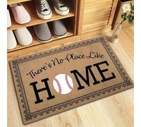 OOAXBEED 1 Tapis de Bienvenue Style Baseball « on n'est jamais si Bien Que chez soi » - Polyester antidérapant Lavable en Machine avec Motif de marbre pour salles de Bain