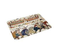 OOAXBEED Bataille d'Hastings, Chevaliers normands à Cheval, Archers et navires Vikings. Tapis de Sol antidérapant pour entrée et Salle de Bain.