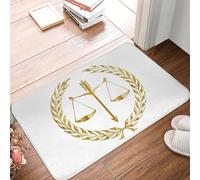 OOAXBEED Tapis de Porte antidérapant « Balance d'or de la Justice » pour entrée, Salon ou Cabinet d'avocat. Tapis de Sol idéal pour Les salles juridiques.