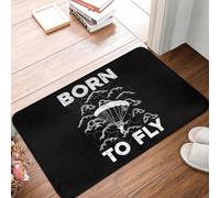 OOAXBEED Tapis de Porte antidérapant Born to Fly Paraglider, idéal pour la Salle de Bain, la Cuisine ou la Chambre. Tapis de Sol pour Salle de Bain, Cuisine ou Chambre.-20x32 inch