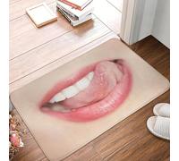 OOAXBEED Tapis de Porte antidérapant Motif Bouche et Langue Sexy pour entrée, Salle de Bain, Cuisine, Garage, etc.-16x24 inch