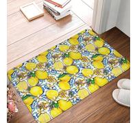 OOAXBEED Tapis de Porte antidérapant Motif Citrons méditerranéens pour Salle de Bain, Cuisine et Toilettes.-20x32 inch