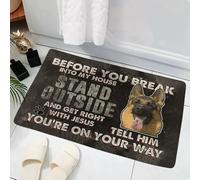 OOAXBEED Tapis de Porte Berger Allemand, Animaux, Chien, Règles de la Maison, Tapis d'intérieur en Flanelle imprimée en 3D, Tapis de Bain, Tapis, Décoration intérieure