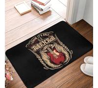 OOAXBEED Tapis de Porte « It's Only Rock and Roll » antidérapant, Motif Guitare Heavy Metal, pour Cuisine, Salle de Bain et Toilettes.-16x24 inch