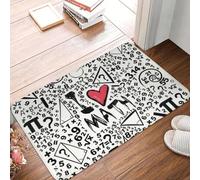 OOAXBEED Tapis de Porte personnalisé « J'aime Les Maths » antidérapant pour entrée, Cuisine, Salle de Bain, Geek, Prof de Maths, Jardin