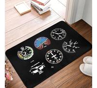 OOAXBEED Tapis de Salle de Bain antidérapant Motif Avion, Cockpit à Six Cadrans, simulateur de vol, Tapis de Chambre de Pilote, paillasson de Bienvenue, Tapis de décoration intérieure