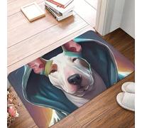 OOAXBEED Tapis de Sol antidérapant à Motif Staffordshire Bull Terrier Anglais en Sweat à Capuche, idéal pour l'entrée de la Cuisine ou la Maison.