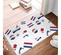 OOAXBEED Tapis de Sol antidérapant avec Drapeau d'Amsterdam, Capitale des Pays-Bas, pour entrée de Cuisine ou Maison.