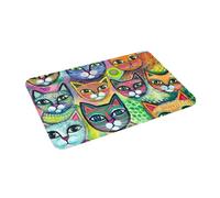OOAXBEED Tapis de Sol antidérapant Happy Cats, Tapis Anti-Usure pour entrée de Cuisine, Balcon, Tapis de Protection pour Les Pieds