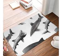 OOAXBEED Tapis de Sol antidérapant Infinity Sharks, Motif Requin longimane, Requin pèlerin et Requin-Baleine, pour la Maison et la Chambre à Coucher.