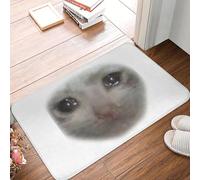 OOAXBEED Tapis de Sol antidérapant Motif Chat Triste en Larmes, idéal pour l'entrée de la Cuisine, la Salle de Bain ou Le Salon.