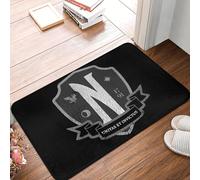 OOAXBEED Tapis de Sol antidérapant Nevermore Academy Crest Greyscale (Motif Vintage usé) pour entrée de Cuisine ou Salle de Bain