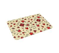 OOAXBEED Tapis de Sol antidérapant Old School Pattern Tattoo American Traditional Flash Vintage Sailor Ink Rose, Tapis de Salle de Bain