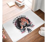 OOAXBEED Tapis de Sol antidérapant Samurai, sans Risque ni récompense, Absorbant, idéal pour l'entrée de la Cuisine, Le Salon et Autres pièces à Vivre.