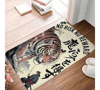 OOAXBEED Tapis de Sol antidérapant Samurai « sans Risque, sans récompense » pour entrée de Cuisine, Salon et Autres pièces à Vivre.