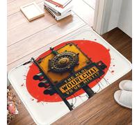 OOAXBEED Tapis de Sol et paillassons Super absorbants, feu de Circulation Steampunk avec Texte Abstrait, Tapis antidérapant Doux