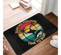 OOAXBEED Tapis d'entrée antidérapant personnalisé « Paradis du Surf » pour Salle de Bain, Cuisine, Toilettes, Sol, Porte ou entrée.