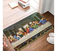 OOAXBEED Tapis d'entrée/de Salon antidérapant « La Cène », Style Léonard de Vinci, pour la Cuisine ou la Salle de Bain.-24x36 inch
