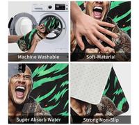 OOAXBEED Tapis d'entrée/de Sol antidérapant The Rock Face Dwayne, idéal pour la Cuisine, la Salle de Bain, l'extérieur, la Chambre, Le Balcon ou l'entrée.-24x36 inch