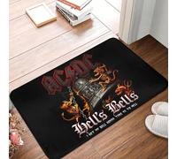 OOAXBEED Tapis d'entrée Hells Bells AC/DC, Style Vintage Rock, pour Salle de Bain, Cuisine ou Jardin.