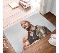 OOAXBEED Tapis d'entrée The Rock Face Dwayne, antidérapant et imperméable, pour extérieur, avec Le célèbre Acteur Johnson. Tapis de Jardin, Garage ou entrée.-20x32 inch