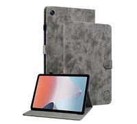 Ooboom Coque pour Oppo Pad Air, Tigre Mignon Magnétique Flip Smart Cover Protection Housse Étui Wallet Case PU Cuir Supporter avec Carte de Crédit Fentes - Gris