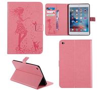 Ooboom® iPad Pro 10.5 Coque Gaufrer Motif Fille PU Cuir Flip Housse Étui Smart Cover Case Wallet Supporter Pochette pour iPad Pro 10.5 - Rose Clair