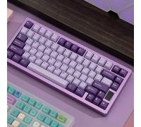 OOCTPK Chilkey ND75 Clavier de jeu mécanique sans fil 75 %, boîtier en aluminium, clavier personnalisé RVB crémeux pour Windows/Mac, violet, circuit imprimé Flex Cut 1,2 mm