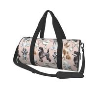 Oodles of Caniches Sac de voyage en toile imprimée - Sac de sport de gym avec grande capacité pour week-end d'affaires voyage, Noir , Taille unique