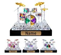OOEREWGF Acrylique personnalisé Cristal vitrail Tambour Bureau Signe décoration Batteur Cadeau, nom personnalisé Tambour Ensemble Ornements Bureau Plaque décor, Cadeaux pour l'amoureux de la Musique