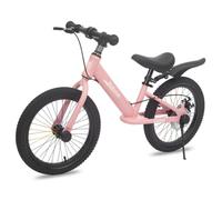 OOFAYJIA Draisienne de 16 Pouces avec Frein à Disque, Vélo d'équilibre pour Les Enfants de 4 à 8 Ans, vélo de Marche avec siège réglable, béquille, pour garçons et Filles,Rose