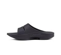 OOFOS OOahh Claquettes de récupération pour homme et femme, Noir mat, 8 Women/6 Men