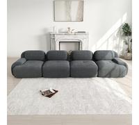 OOIILLEE Canapé 4 Places en Velours côtelé, canapé de Compression, Tissu 32D très Extensible, adapté aux Animaux de Compagnie, Ergonomique, emballé sous Vide, canapé modulable, Gris