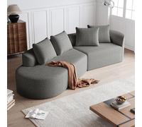 OOIILLEE Canapé 4 Places Moderne en Chenille, canapé d'angle rembourré surdimensionné, sièges Extra Profonds et Larges, canapé sectionnel Nuage incurvé avec 4 Coussins décoratifs, Pas de quille