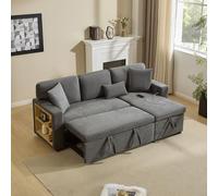 OOIILLEE Canapé d'angle Convertible L Extensible, Rangement tiroir + étagère, Port USB, livré avec Coussins, Tissu Oxford