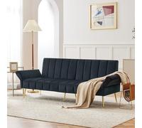 OOIILLEE Canapé Lit Pliant Moder Design, Canapé 2 Places avec Pieds auxiliaires et Fonction Couchage, pour Salon au Home cinéma, en Velours Noir