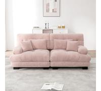 OOIILLEE Canapé sectionnel modulable 2 Places, canapé Cloud en Chenille, Petits canapés Convertibles avec Coussins décoratifs (Rose)