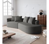 OOIILLEE Canapé sectionnel modulaire, canapé rembourré Chenille, canapé d'angle surdimensionné 4 Places avec 4 Coussins décoratifs, Librement combinable (Gris foncé-1)