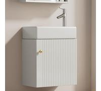 OOIILLEE Meuble Salle de Bain avec Vasque - Meubles Suspendu 46 cm - Rangement Moderne pour Petit Espace