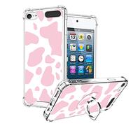 OOK Compatible avec iPod Touch 7/6/5 génération - Bague de Support pour Filles et Femmes - Coque de Protection Antichoc en TPU Souple - Motif Vache Rose