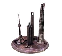 OOLA.DETAL Modèle architectural de collection de Shanghai Orientaux Perles Tour Alliage Électroplaqué Miniature pour la maison