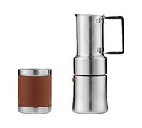 OOLA.DETAL Pots à moka en acier inoxydable de 350 ml pour un brassage rapide et riche en expresso avec tasse pour la cuisine, la maison et le camping en plein air