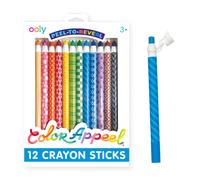OOLY Color Appeel Crayon Sticks Lot de 12 crayons pelables pour enfants Crayons de cire emball s dans du papier en 12 couleurs uniques pour proje