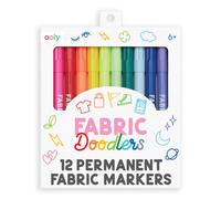 Ooly Lot de 12 marqueurs permanents pour tissu pour dessiner sur des vestes en jean, des t-shirts lgers, des sacs livres, des sacs dos et bi
