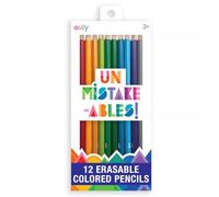 Ooly UnMistakeAbles Lot de 12 crayons de couleur effaçables sans stress et sans désordre, crayons de dessin et de couleur pour enfants et adultes, fournitures scolaires colorées pour arts et travaux