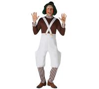 Oompa Loompa Perruque Vert Chocolat Ouvrier Hommes Officiel Willy Wonka Perruque