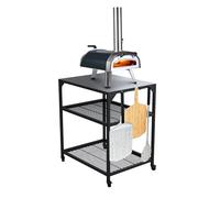Ooni Medium table modulaire d'extérieur - Chariot de four à pizza de 31 x 23 x 35 In, en acier inoxydable pour grill et barbecue, table d'extérieur