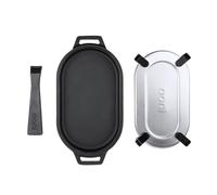 Ooni Poêle Sizzler en fonte - Poêle à frire - Plaque Sizzler 30,5 x 15,2 cm, poignée amovible, acier inoxydable antiadhésif, passe au four